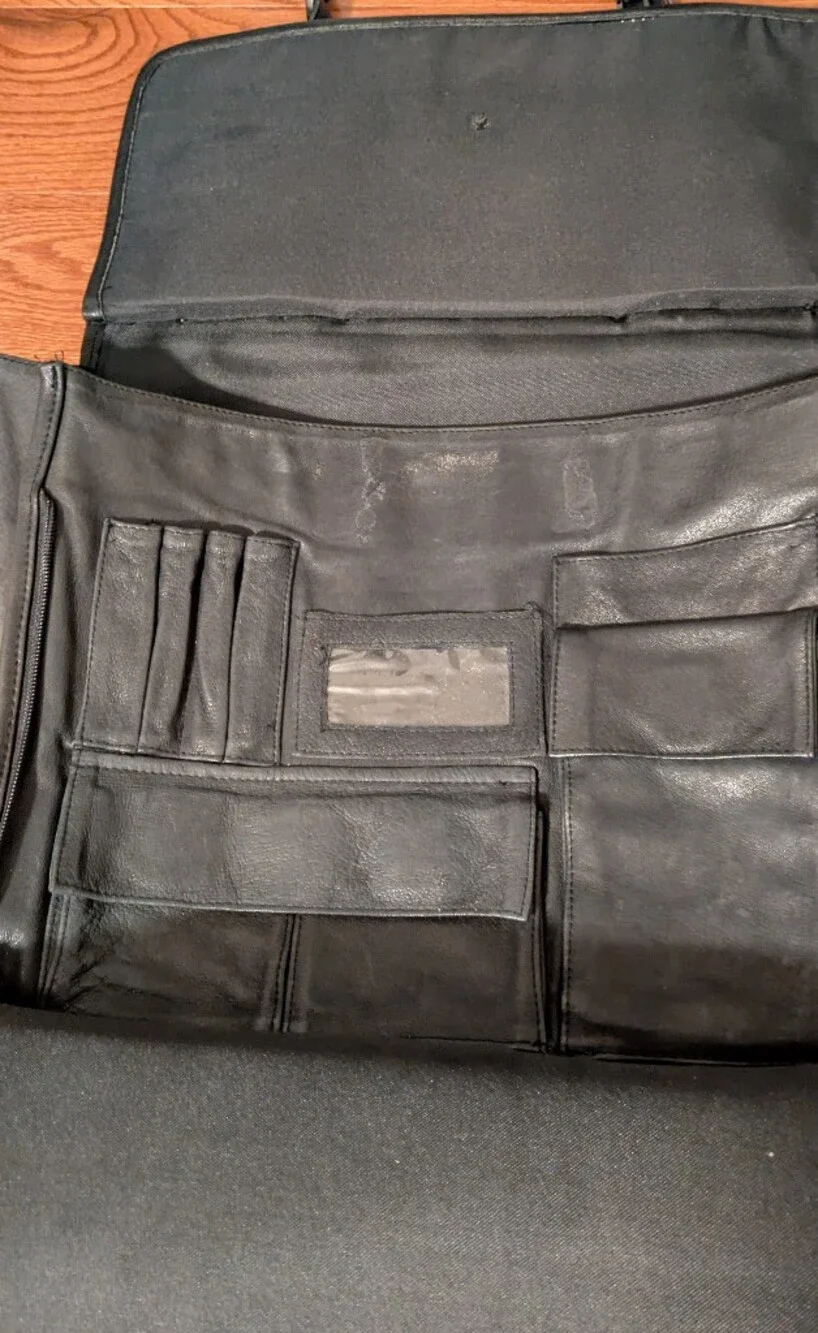 Classic Black Leather Briefcase - Men Bags